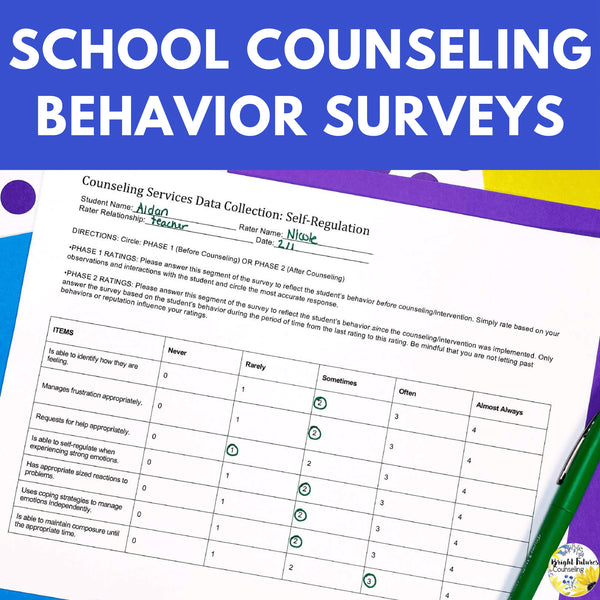 Data Collection Behavior Surveys - School Counseling Data Tracking Forms